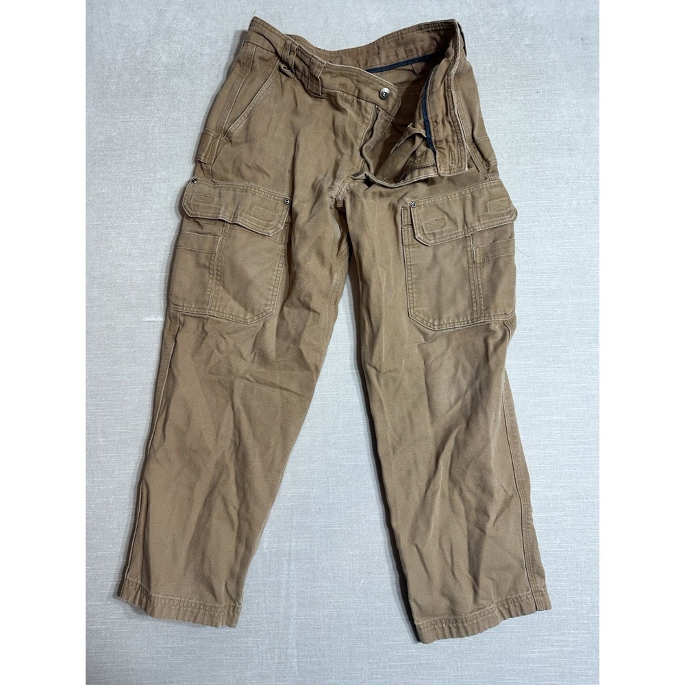 Duluth Trading Men's Cargo Work Pants Brown Tan 38x30 Canvas‎